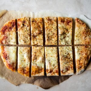 Pizza de provolone a la parrilla